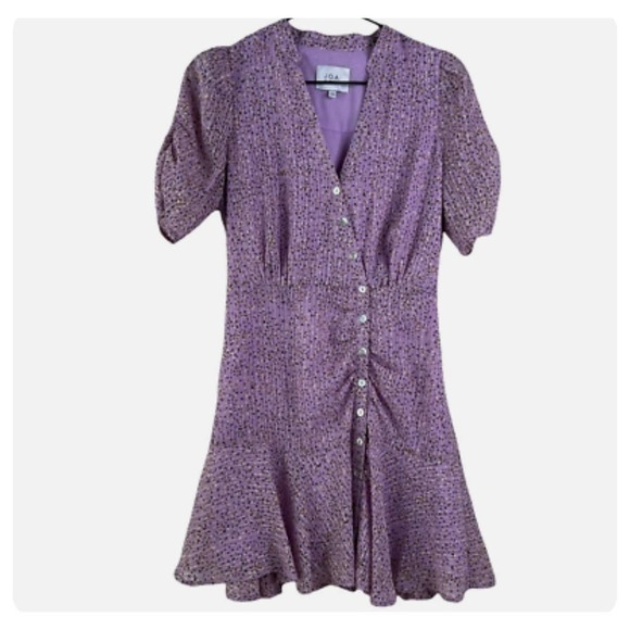 J.O.A Buttoned down polka dot dress - Picture 1 of 9